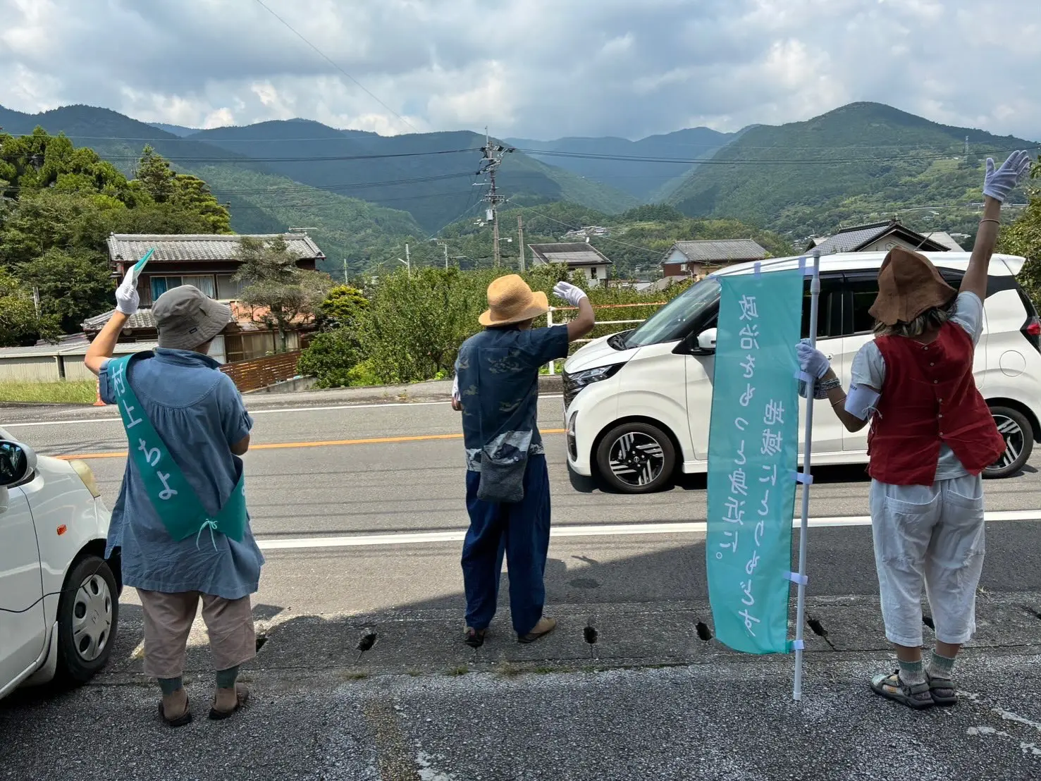 街頭演説のようす